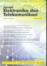 Jurnal Elektronika dan Telekomunikasi (JET) Vol. 18 No. 2, 2018