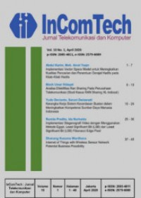 InComTech: Jurnal Telekomunikasi dan Komputer Vol. 9 No. 2, 2019