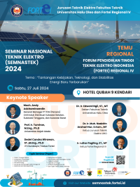 Prosiding Seminar Nasional Teknik Elektro (SEMNASTEK) 2024: Tantangan Kebijakan, Teknologi, dan Stabilitas Energi Baru Terbarukan